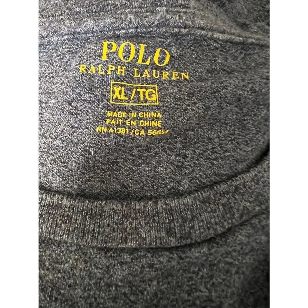 Men’sPolo by Ralph Lauren Long Sleeve Crewneck Tee in Heather Blue size XL